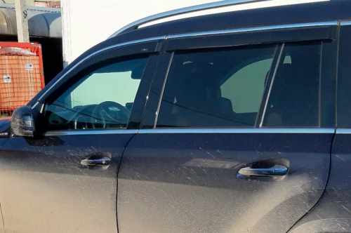 Вітровики Mercedes GLE W167 2018+, з хромованим молдингом, HIC (4 шт)