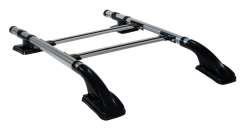 Рейлінги Nissan Navara 2006-2015 / Toyota Tundra / SsangYong Action, хромовані, з поперечинами, Erkul (2 шт)