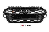 Передняя решетка S-style Audi A4 B9 2019-2024, черная, GT Tuning
