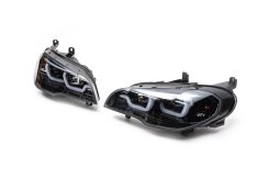 Передние фары (2 шт, темные) для BMW X5 E-70 2007-2013 гг.