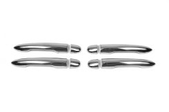 Накладки на ручки дверей Renault Megane II 2004-2009 / Nissan Primera P12 2002-2007 / Clio III 2005-2012 та ін., нержавіюча сталь, Carmos (4 шт)