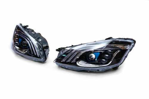 Фары рестайлинг Mercedes S-class W221 2005-2013, дизайн Maybach X222, GBT