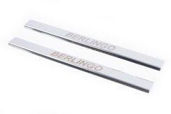 Накладки на пороги Citroen Berlingo 1996-2008, V1, нержавіюча сталь, Carmos (2 шт)
