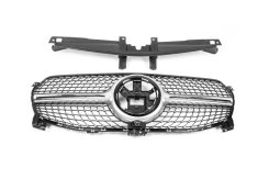 Передняя решётка Diamond Silver (для Base 2018-2023) Mercedes GLE W167 2018-2023 / Mercedes GLE coupe C167, Cixtai