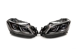 Передние фары Xenon to LED Mercedes GL/GLS class X166 2012-2019, для авто, переоборудованных из GL в GLS, GBT (2 шт)