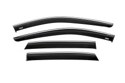 Ветровики Nissan Qashqai 2021+, с хромированным молдингом, Niken (4 шт)