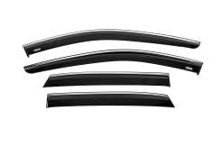 Ветровики Nissan Qashqai 2021+, с хромированным молдингом, Niken (4 шт)