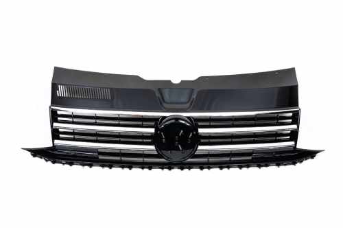 Передня решітка з хромованою смугою (під емблему) Volkswagen T6 2015-2024, GBT