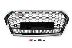 Передняя решетка RSQ-Style без логотипа Audi Q5 2017-2020, черная с хромом, GT Tuning