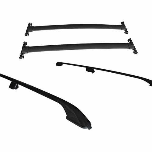 Поперечные рейлинги для Toyota Land Cruiser 200 2007-2021 цвет черный