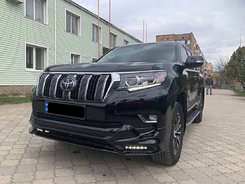 Спідниця переднього бампера TRD Toyota Land Cruiser Prado 150 2018-2023 колір чорний