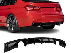 Дифузор накладка заднього бампера M-Performance BMW 3 series F30 2012-2018 під дві одинарні вихлопні труби ГЛЯНЦЕВИЙ 0---0