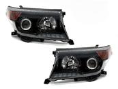 Фари рестайлінг Toyota Land Cruiser 200 2007- 2015 BROWNSTONE чорні 2007-2015 2шт.