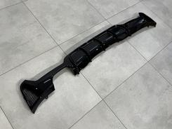 Дифузор накладка заднього бампера M-Performance під одну подвійну вихлопну трубу для BMW 4 series F32 / F33 / F36 2013-2020, колір чорний глянець