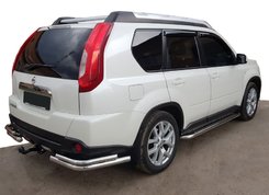 Задні кути AK003-Double (2 шт., нерж.) для Nissan X-trail T31 2007-2014рр.