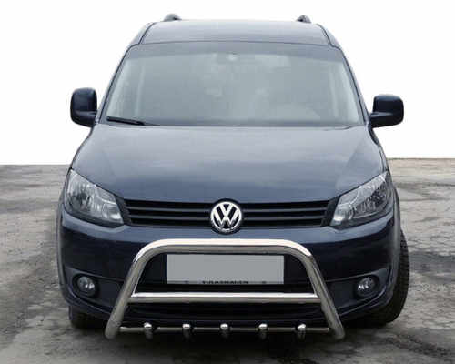 Кенгурятник WT003 (діаметр 60 мм, нерж) 60 мм для Volkswagen Caddy 2010-2015.
