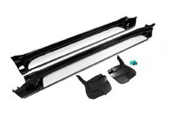 Бокові пороги (2 шт., алюміній) Білий колір (сіра підніжка) для Lexus GX460