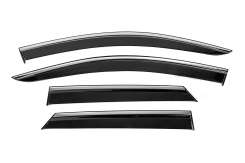 Ветровики Peugeot 3008 2016-2023, с хромированным молдингом, Niken Luxury (4 шт)