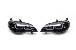 Передние фары (2 шт, темные) для BMW X5 E-70 2007-2013 гг.