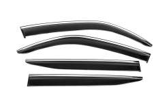 Ветровики Toyota Land Cruiser 300 2021+, с хромированным молдингом, Niken Luxury (4 шт)