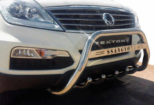 Кенгурятник WT004 (нерж) для SsangYong Rexton I 2001-2017