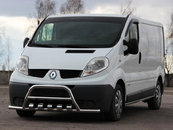 Кенгурятник із вусами WT003-15 (нерж.) для Renault Trafic 2001-2015 