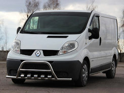 Кенгурятник із вусами WT003-15 (нерж.) для Renault Trafic 2001-2015 