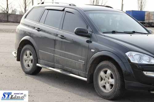 Бічні труби BB002 (2 шт., нерж.) для SsangYong Kyron 2008-2024 рр