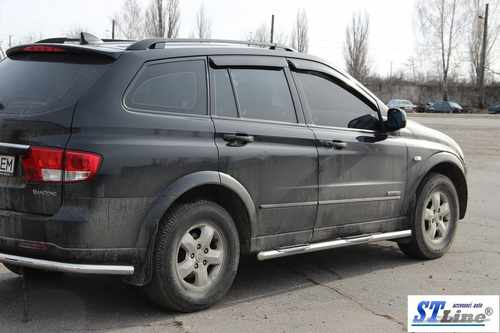 Бічні труби BB002 (2 шт., нерж.) для SsangYong Kyron 2008-2024 рр