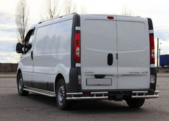 Задній захист AK003-Plus-2 (нерж) для Nissan Primastar 2002-2014рр