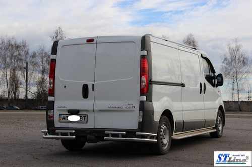 Задній захист AK003-Plus-2 (нерж) для Nissan Primastar 2002-2014рр