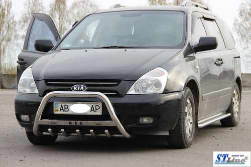 Кенгурятник WT004 (нерж) для Kia Carnival 2002-2013 