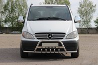 Кенгурятник WT004-Plus з вусами (нерж.) для Mercedes Viano 2004-2015 рр