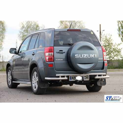 Задній захист AK005-3 (нерж) для Suzuki Grand Vitara 2005-2017 рр