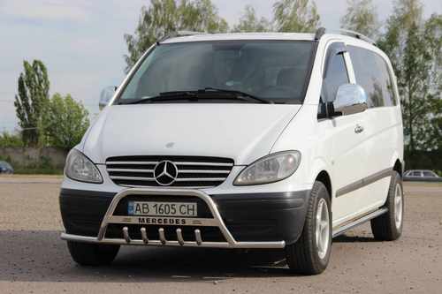 Кенгурятник WT004-Plus з вусами (нерж.) для Mercedes Viano 2004-2015 рр