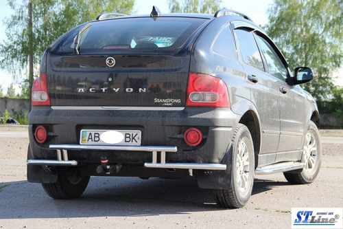 Задній захист AK005-2 (нерж) для SsangYong Action 2006-2024 рр