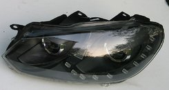 Передние фары черные 2 линзы V1 для Volkswagen Golf 6 2009-2012