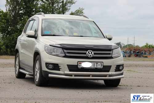 Передній захист ST016 (нерж) для Volkswagen Tiguan 2007-2016 рр