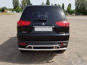 Задній захист AK002-2 (2 шт, нерж) для Mitsubishi Pajero Sport 2008-2015рр