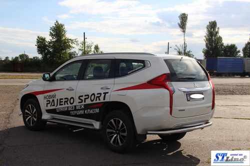 Задній захист AK005 (нерж) для Mitsubishi Pajero Sport 2015-2024 рр