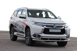 Передняя защита ST016 (нерж) для Mitsubishi Pajero Sport 2015+ гг