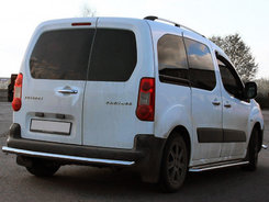 Задній захист AK002 (нерж.) 60 мм для Peugeot Partner Tepee 2008-2018рр