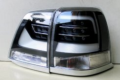 Задние фонари для Toyota Land Cruiser LC 200 черные LED стиль 2016 2008-2016