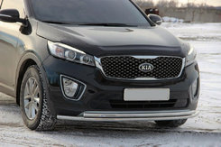 Передняя защита ST014 60/42мм (нерж) для Kia Sorento UM 2015-2020