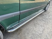 Бокові пороги Premium (2 шт., нерж.) d60, Коротка/Середня бази для Mercedes Vito / V W447 2014-2024 рр