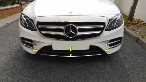 Хром смужка на передній бампер (нерж) для Mercedes E-сlass W213 2016-2020