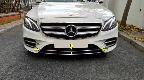 Хром смужка на передній бампер (нерж) для Mercedes E-сlass W213 2016-2020