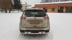 Задняя защита NSXT.13.6.B1-08 (2 шт, нерж) для Nissan X-trail T32/Rogue 2014-2021 гг