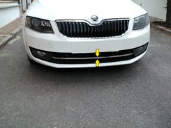 Накладка на передній бампер (нерж) Carmos - Турецька сталь для Skoda Octavia III A7 2013-2019рр.