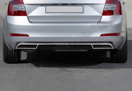 Задній дифузор обведення (нержвавейка) Carmos - Турецька сталь для Skoda Octavia III A7 2013-2019рр.